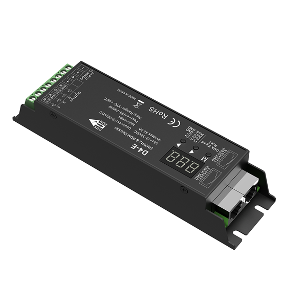 4CH Constant Voltage DMX512 & RDM Decoder D4-E For led strip light switch 4CH Constant Voltage DMX512 & RDM Decoder D4-E For led strip light switch